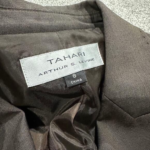 TAHARI Brown Suit Blazer Jacket, Size 8 Womens - Picture 3 of 7